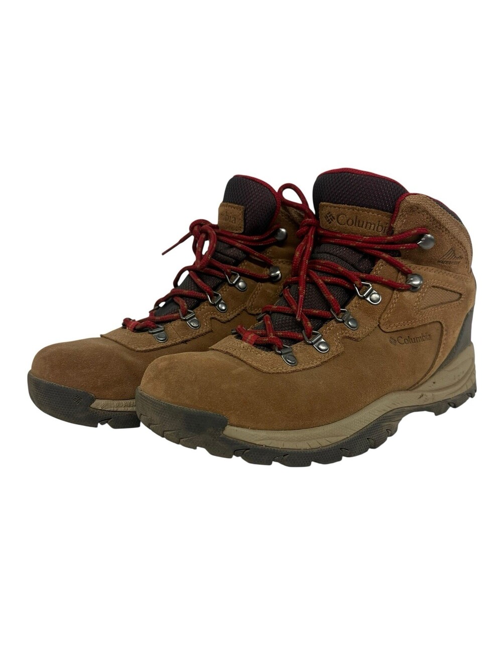 Women’s 10 Columbia Newton Ridge Plus Waterproof Amped Hiking Boots Elk Tan Red